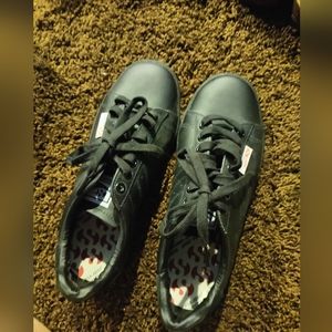 NEVER WORN Superga Black Leather Sneakers